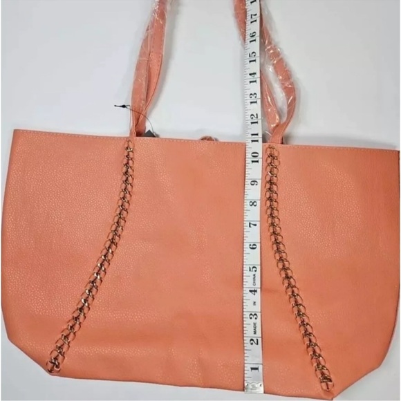 Badgley Mischka Orange Tote Bag with Floral Scarf - Picture 9 of 16